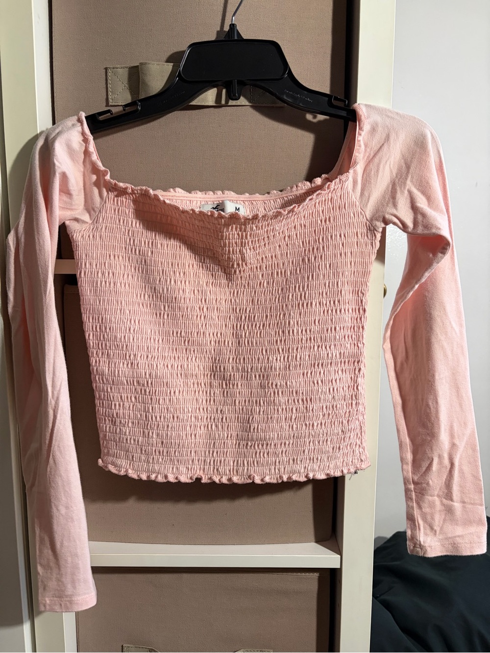 Hollister cropped smocked top